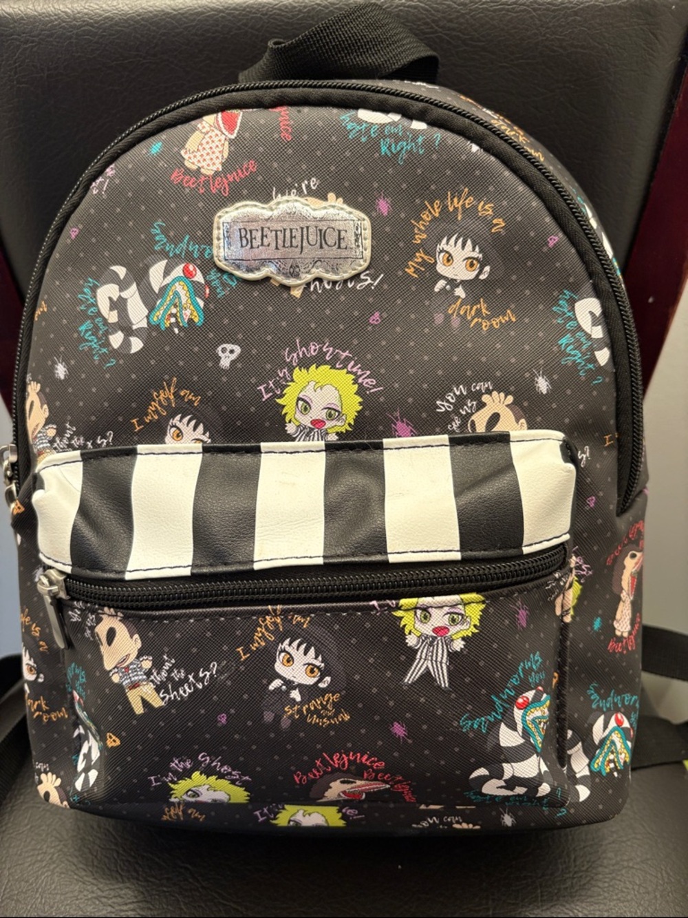 Kids Beetlejuice Character Mini Backpack 11”